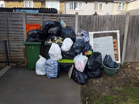 Construction site with organized waste clearance in Limehouse