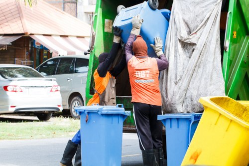 Professional waste clearance team at a Limehouse building site